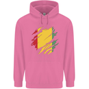 Torn Guinea Flag Guinean Day Football Childrens Kids Hoodie Azalea