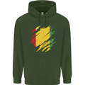 Torn Guinea Flag Guinean Day Football Childrens Kids Hoodie Forest Green