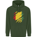 Torn Guinea Flag Guinean Day Football Childrens Kids Hoodie Forest Green