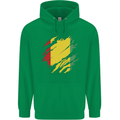 Torn Guinea Flag Guinean Day Football Childrens Kids Hoodie Irish Green