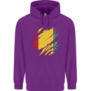 Torn Guinea Flag Guinean Day Football Childrens Kids Hoodie Purple