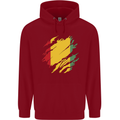 Torn Guinea Flag Guinean Day Football Childrens Kids Hoodie Red