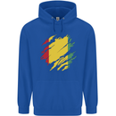 Torn Guinea Flag Guinean Day Football Childrens Kids Hoodie Royal Blue