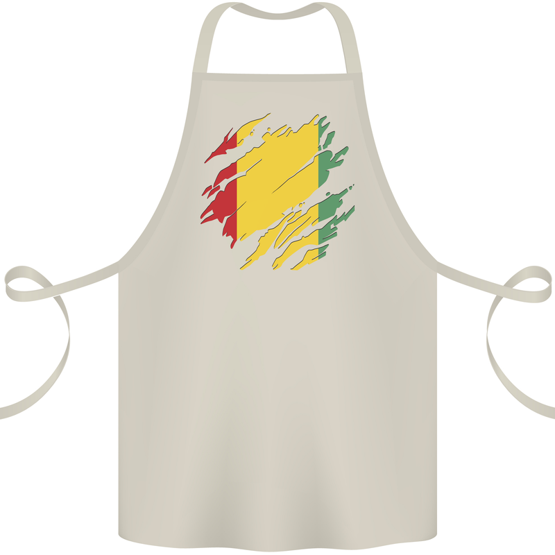 Torn Guinea Flag Guinean Day Football Cotton Apron 100% Organic Natural
