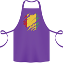 Torn Guinea Flag Guinean Day Football Cotton Apron 100% Organic Purple