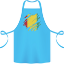 Torn Guinea Flag Guinean Day Football Cotton Apron 100% Organic Turquoise