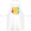 Torn Guinea Flag Guinean Day Football Cotton Apron 100% Organic White