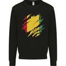 Torn Guinea Flag Guinean Day Football Kids Sweatshirt Jumper Black