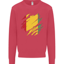 Torn Guinea Flag Guinean Day Football Kids Sweatshirt Jumper Heliconia