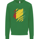 Torn Guinea Flag Guinean Day Football Kids Sweatshirt Jumper Irish Green