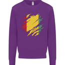 Torn Guinea Flag Guinean Day Football Kids Sweatshirt Jumper Purple