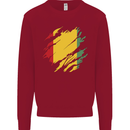 Torn Guinea Flag Guinean Day Football Kids Sweatshirt Jumper Red