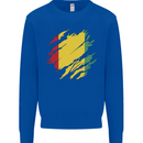 Torn Guinea Flag Guinean Day Football Kids Sweatshirt Jumper Royal Blue