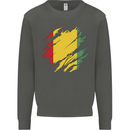 Torn Guinea Flag Guinean Day Football Kids Sweatshirt Jumper Storm Grey