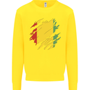 Torn Guinea Flag Guinean Day Football Kids Sweatshirt Jumper Yellow