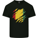 Torn Guinea Flag Guinean Day Football Kids T-Shirt Childrens Black