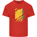 Torn Guinea Flag Guinean Day Football Kids T-Shirt Childrens Red