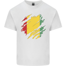 Torn Guinea Flag Guinean Day Football Kids T-Shirt Childrens White