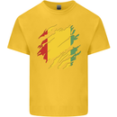 Torn Guinea Flag Guinean Day Football Kids T-Shirt Childrens Yellow