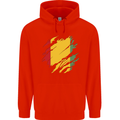 Torn Guinea Flag Guinean Day Football Mens 80% Cotton Hoodie Bright Red