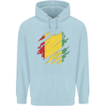 Torn Guinea Flag Guinean Day Football Mens 80% Cotton Hoodie Light Blue