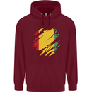 Torn Guinea Flag Guinean Day Football Mens 80% Cotton Hoodie Maroon