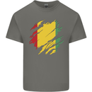 Torn Guinea Flag Guinean Day Football Mens Cotton T-Shirt Tee Top Charcoal