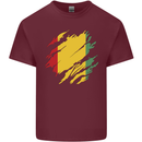 Torn Guinea Flag Guinean Day Football Mens Cotton T-Shirt Tee Top Maroon