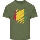 Torn Guinea Flag Guinean Day Football Mens Cotton T-Shirt Tee Top Military Green