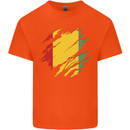 Torn Guinea Flag Guinean Day Football Mens Cotton T-Shirt Tee Top Orange