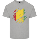 Torn Guinea Flag Guinean Day Football Mens Cotton T-Shirt Tee Top Sports Grey