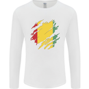 Torn Guinea Flag Guinean Day Football Mens Long Sleeve T-Shirt White