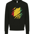 Torn Guinea Flag Guinean Day Football Mens Sweatshirt Jumper Black