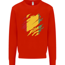 Torn Guinea Flag Guinean Day Football Mens Sweatshirt Jumper Bright Red