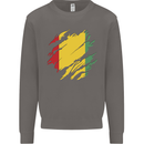 Torn Guinea Flag Guinean Day Football Mens Sweatshirt Jumper Charcoal