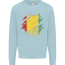 Torn Guinea Flag Guinean Day Football Mens Sweatshirt Jumper Light Blue