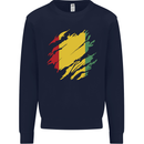 Torn Guinea Flag Guinean Day Football Mens Sweatshirt Jumper Navy Blue