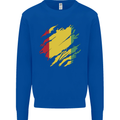 Torn Guinea Flag Guinean Day Football Mens Sweatshirt Jumper Royal Blue