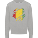 Torn Guinea Flag Guinean Day Football Mens Sweatshirt Jumper Sports Grey