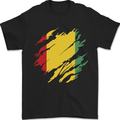 Torn Guinea Flag Guinean Day Football Mens T-Shirt 100% Cotton Black