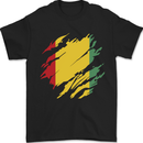 Torn Guinea Flag Guinean Day Football Mens T-Shirt 100% Cotton Black