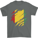 Torn Guinea Flag Guinean Day Football Mens T-Shirt 100% Cotton Charcoal