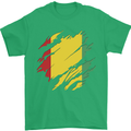 Torn Guinea Flag Guinean Day Football Mens T-Shirt 100% Cotton Irish Green