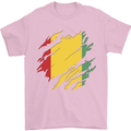 Torn Guinea Flag Guinean Day Football Mens T-Shirt 100% Cotton Light Pink
