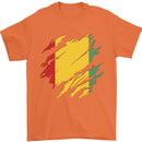 Torn Guinea Flag Guinean Day Football Mens T-Shirt 100% Cotton Orange