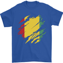 Torn Guinea Flag Guinean Day Football Mens T-Shirt 100% Cotton Royal Blue