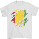 Torn Guinea Flag Guinean Day Football Mens T-Shirt 100% Cotton White