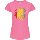 Torn Guinea Flag Guinean Day Football Womens Petite Cut T-Shirt Azalea