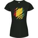 Torn Guinea Flag Guinean Day Football Womens Petite Cut T-Shirt Black