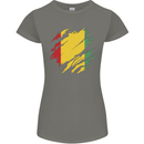 Torn Guinea Flag Guinean Day Football Womens Petite Cut T-Shirt Charcoal